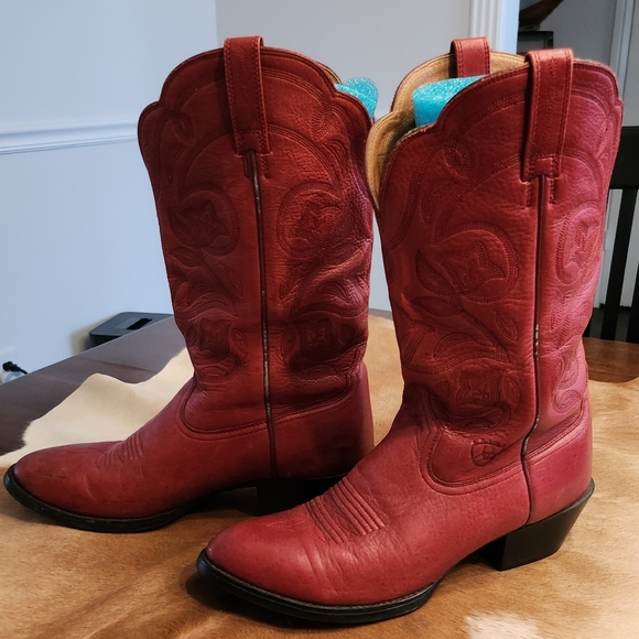 Ariat Shoes - Ariat 15761 Red Heritage Deertan Western Leather Boots